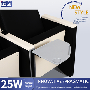 Chaises d'auditorium modernes avec port de charge USB Sièges de théâtre ergonomiques Design confortable pour de longues représentations pour l'église - Product Image 4