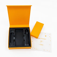 Boîte cadeau rigide magnétique OEM pour ensemble de soins de la peau avec plateau en plastique noir, emballage personnalisé pour produits numériques 3C, boîte rigide pour huile essentielle