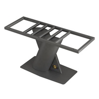 Table à manger en marbre Base de piédestal Meubles carrés modernes Rallonges à pieds simples Pieds en acier brossé noir pour table console