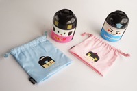Boîte à déjeuner pour enfants japonais Boîte à bento Poupée Geisha Poupée Kokeshi Conteneur alimentaire à deux étages