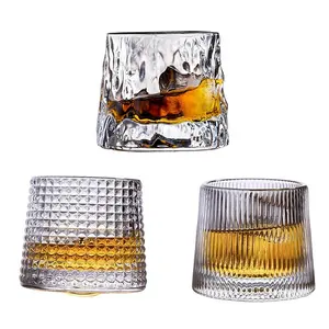Whisky Glass Spin Wine Whisky Glasses Rotating Glass Cup Drinking Glasses Shot Glasses Embossed Whiskey Glass Luxury Customized