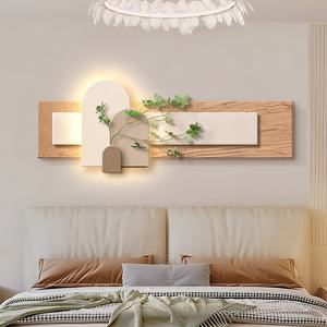 Plante verte simulée grès maison Art décor <span class=keywords><strong>peinture</strong></span> salon canapé fond mur LED lueur murale - Product Image 4