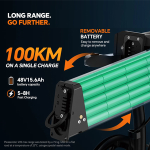 จักรยานไฟฟ้า EU Stock Wholesale LOOKRUN V20 ขนาด 20 นิ้ว ยางใหญ่ 48V 15.6Ah ระยะทาง 100 กม. พับได้ ขึ้นลงง่าย เหมาะสำหรับการขับขี่ในเมืองและการเดินทางประจำวัน - Product Image 6