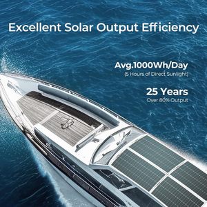ระบบโซลาร์เซลล์แบบยืดหยุ่นชนิดโมโนคริสตัลไลน์ 200W 12V น้ำหนักเบา สำหรับใช้งานนอกระบบไฟฟ้า (Off-Grid) เหมาะสำหรับยานพาหนะทางทะเล พื้นผิวที่ไม่เรียบ - Product Image 6