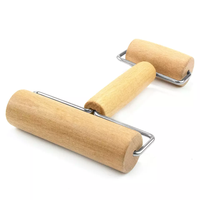 Grilles de barbecue Fournitures de cuisson Outil de cuisson Pâtisserie Pizza Rouleau Pâte Rouleaux à pâtisserie 2 en 1 Bois Logo personnalisé Bois et acier inoxydable