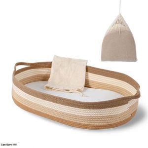 Panier en bambou tissé rotin enfants bébé <span class=keywords><strong>Photo</strong></span> chambre d'enfants Premium ensemble à langer nouveau-né cadeau main petits paniers pour la douche - Product Image 1