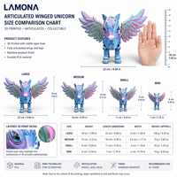 Jouet Licorne Articulé Imprimé en 3D, Anti-Stress, Arc-en-ciel Magique, Jouet Éducatif pour la Dextérité Manuelle, Vente en Gros, MOQ 2 pièces Lamona