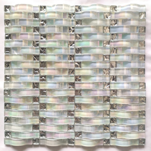 Chorro de agua patrón de onda oscuro interior decorativos de pared de mosaico de vidrio arte hasta - Product Image 3