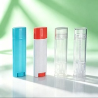 Tube de baume à lèvres transparent noir mini de 0,15 oz, vide, en plastique PP, avec bouchon à vis, pour cosmétiques, rouge à lèvres, déodorant
