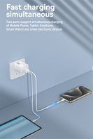 IBD Venta al por mayor original PD45W GAN Cargador de pared rápido 2 puertos USB tipo C cargadores y adaptadores multifunción para teléfono celular portátil 15
