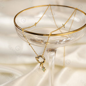 Collar Gemnel 925 Plata chapada en oro Nano gemas collar celestial ajustable estrella encanto conector collar - Product Image 6