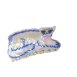 Pinzas para el Cabello <span class=keywords><strong>de</strong></span> Acetato con Diseño <span class=keywords><strong>de</strong></span> <span class=keywords><strong>Gato</strong></span> <span class=keywords><strong>Persa</strong></span>, Novedad y Divertidas, para Mujer, Flytop HC84245, 9.3x4cm, Estilo Europeo y Americano, Uso Diario - Product Image 6