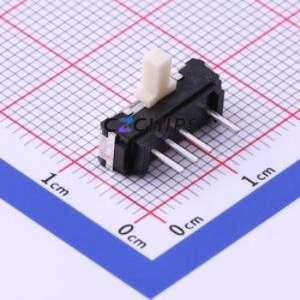 SSSS91B600 Slide Switch Through hole Component (THT) Switch Single Pole Three Throw Rectangle Pin Header PC Pin White - Product Image 1