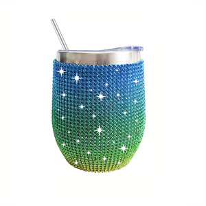 แก้วไวน์รูปตัวยูขนาด 12 ออนซ์ ประดับเพชร รุ่นใหม่ พร้อมกระติกน้ำสุญญากาศสแตนเลสสองชั้นทรงไข่ - Product Image 3