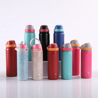 Gobelet cylindrique à double paroi en acier inoxydable 304, pour hommes et femmes, gobelet à fruits à double boisson, bouteille d'eau de sport de plein air