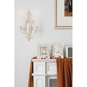 Antico decorazione di lusso della decorazione della casa <span class=keywords><strong>bianco</strong></span> supporto di candela decorativo appeso candelabri in metallo candeliere per la cerimonia nuziale - Product Image 1