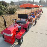 Station touristique touristique équipement de divertissement Super Fun Tracteur One Pull Six Oil Drum Petit Train Logo personnalisable d'usine