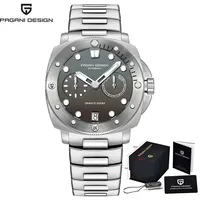 Montre-bracelet mécanique automatique pour homme PAGANI DESIGN 1767, luxe, saphir, acier inoxydable, plongée, étanche 20 bars, Reloj Hombre