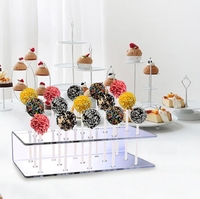 Présentoir de gâteau de support de sucette acrylique Transparent pour la fête d'anniversaire de douche de bébé de mariage; pour les décorations de bonbons