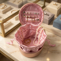 Étui de voyage professionnel pour bijoux à texture craquelée avec logo personnalisé, faible MOQ, fermeture éclair, réutilisable, organisateur de rangement pour cadeaux de mariage de demoiselles d'honneur