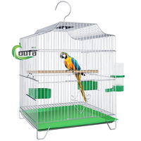 Vente en gros usine Cage à perroquets suspendue en métal, grande capacité, pour oiseaux d'ornement, avec gamelle