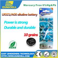 /Pemasok Harga pabrikan Eunicell alkaline AG0 1.5v LR63 A521 tombol baterai sel pabrik penjualan langsung