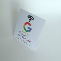 Support acrylique PVC NFC avec caractéristiques étanches 13.56MHz ISO Modèle Google Review QR Code Menu Tag Display Table Stand