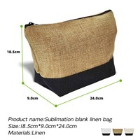 Nouvelle arrivée sac cosmétique de sublimation sacs à crayons sac de maquillage en lin personnalisé de sublimation