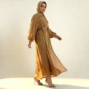 Nouvelle robe Abaya en polyester de style luxueux et élégant avec strass pour femmes musulmanes, tenue de soirée personnalisée - Product Image 1