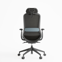 Chaise de bureau ergonomique en maille de luxe à dossier haut moderne en gros avec base en aluminium pour usage commercial