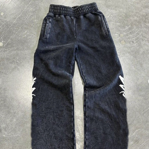 Benutzer definierte <span class=keywords><strong>Streetwear</strong></span> Sweatshirt Flares und Hoodie Sets Stone Acid Wash Schwarze Hoodie Sets Acid Wash Vintage Zip Sets Herren - Product Image 3