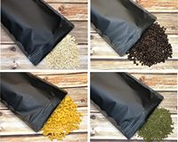 Sachet refermable à fermeture éclair pour le stockage alimentaire, idéal pour les grains de café, les collations et les aliments pour animaux de compagnie