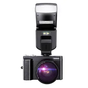 Caméra photo et vidéo numérique à zoom numérique 16x avec objectif Flash Speedlite et Marco, écran IPS de 2.88 pouces, capteur CMOS, 44mp