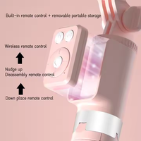 Avec deux anneaux lumineux à LED Anti-dérapant Bureau Rose Réglable BT-alized Support de téléphone Selfie Stick pour TiktoLive Streaming