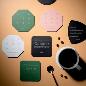Coasters baja tahan karat logam Isolasi Panas logo teks berukir kustom untuk bar dan restoran - Product Image 5