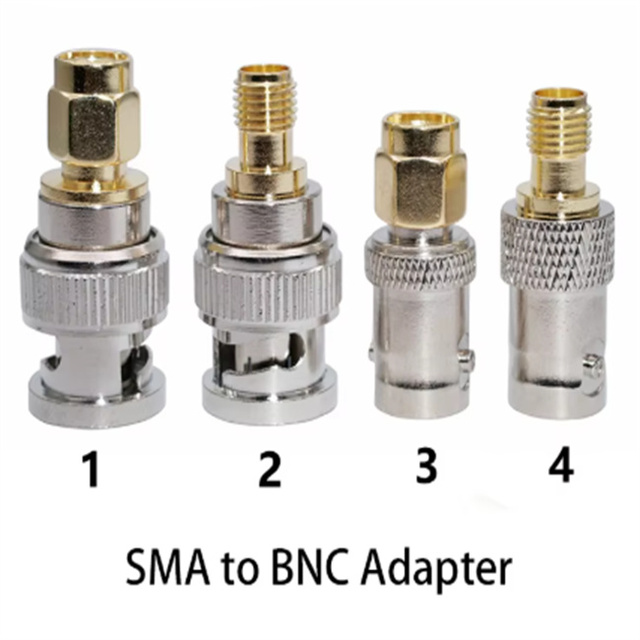 SMA to BNC Adapter SMA Male Plug to BNC Female M/F Radio Antenna Connector RF Converter M/F Radio Antenna Adapters Kit Coaxial