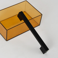 Poignée de meuble moderne réglable à double trou en plastique noir pour armoires de cuisine, placards, salons, chambres et commodes