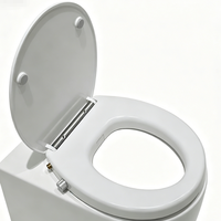 Siège de toilette surélevé pour personnes âgées, hauteur de 2,5 pouces, blanc, avec pression d'eau réglable et fermeture douce