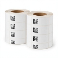 Étiquettes autocollantes en rouleau en PP blanc pour code-barres matriciel variable (VDM) Russie, 30 x 20 mm, adhésif permanent, mandrin de 40 mm, pour emballage laitier