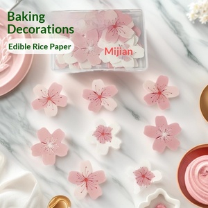 Wafer ESTICK a forma di fiore di ciliegio, 70 pezzi, ecologici, per decorazioni di torte e dessert, adatti al forno, per uso alimentare - Product Image 1