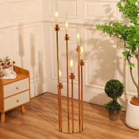Chemin de Table 8 Bras 5 Têtes Chandeliers Dorés Décoration de Mariage Centres de Table Porte-Bougies Chandeliers avec Acrylique