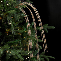 Branches de Noël Scintillantes Artificielles Champagne pour Décoration d'Arbre de Noël, Pics Décoratifs Maison et Jardin