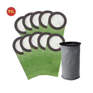 10QT Intercept Micro Filter Paper Bags 100331 & Reusable Micro Cloth Filter Bags 100565 Replacement for Proteam Backpack Vacuum
