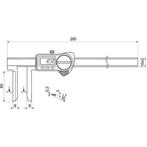 HELIOS PREISSER - 1326930 Calibrador de bolsillo digital IP67 con mordazas de medición largas/estrechas 10-200mm-CALIBRES EAN 4029713019228 - Product Image 2