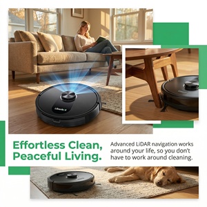 Robot Aspirador Liberbot Q10 con Mopa, Limpieza Automática, Filtro HEPA, Fuerte Succión, Motor con Cepillo, Batería de 200 Minutos de Duración - Product Image 2