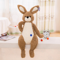 Boneka Kelinci Berbulu Lembut Bahan Katun Ramah Kulit Desain Perut Putih Hadiah untuk Anak-Anak Dekorasi Rumah