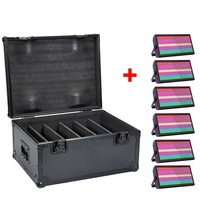 6 luces estroboscópicas de 48+8 segmentos para DJ y bodas, 200W, 960 LED RGB DMX, luces de proyección con estuche de transporte