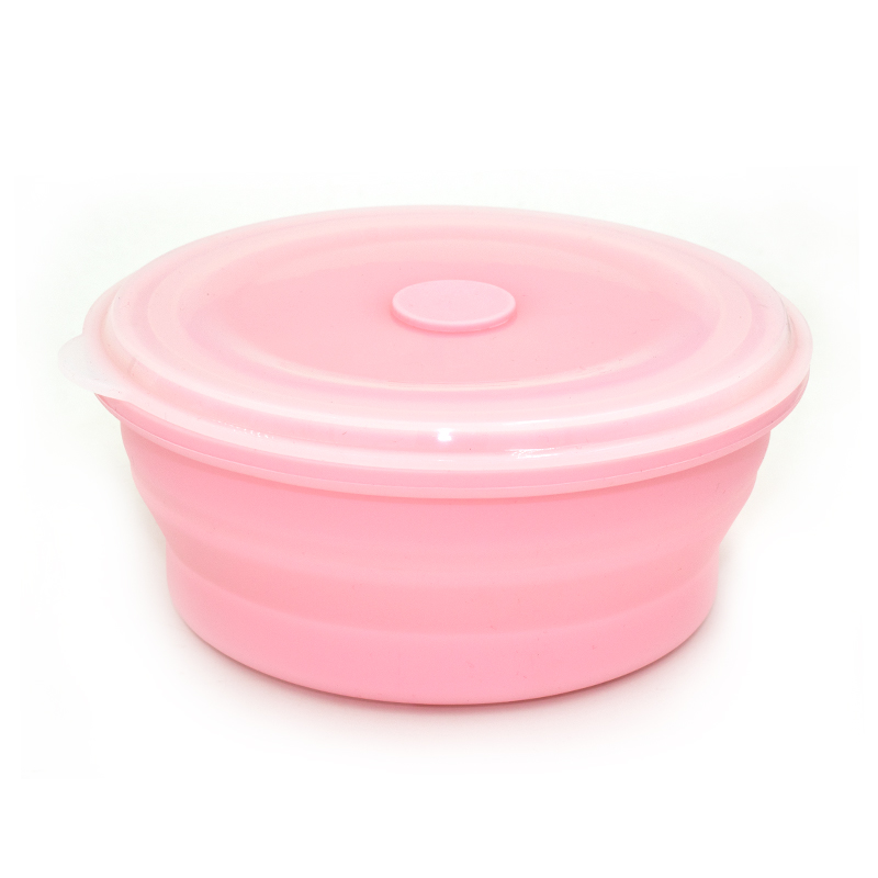 Food Storage Bowls Lunch Box Silicone Collapsible Bowl with Lids for Outdoor Travel