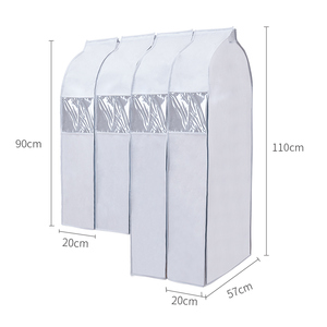 Housse de rangement suspendue réutilisable en non-tissé avec panneau latéral en PVC, anti-poussière, respirante, avec fermeture éclair latérale, pour organisation de garde-robe - Product Image 6
