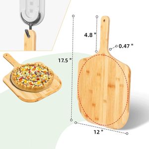 Pizza Peel 12 pouces Bambou Pizza Paddle Spatule Four Accessor Bois <span class=keywords><strong>Planche</strong></span> À Découper Fromage Pain Fruits Légumes Bambou Plateau - Product Image 2